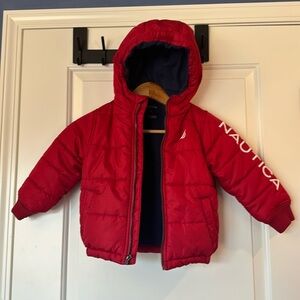 Nautica Toddler Winter Coat red 3T puffer, hooded warm coat